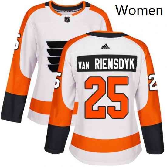 Womens Adidas Philadelphia Flyers 25 James Van Riemsdyk Authentic White Away NHL Jersey